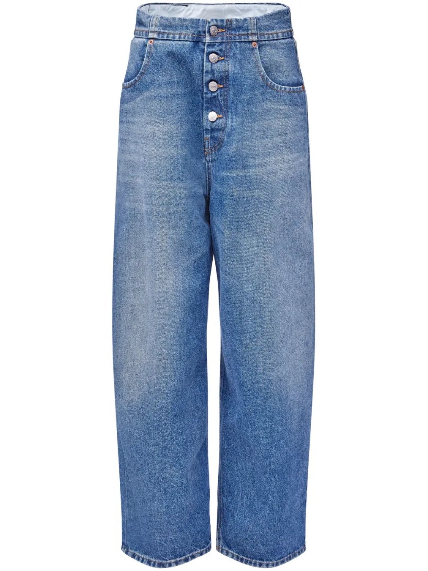 Mm6 Maison Margiela Mm6 By Maison Margiela Button-up Straight Jeans In Blue