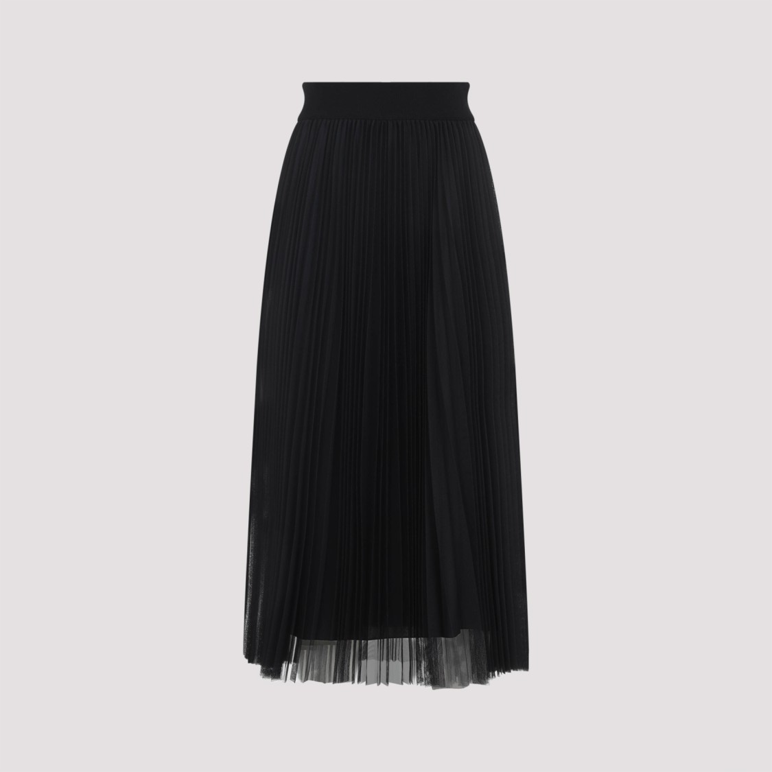 Fabiana Filippi Pleated Maxi Skirt With Sheer Overlay And High Waistband