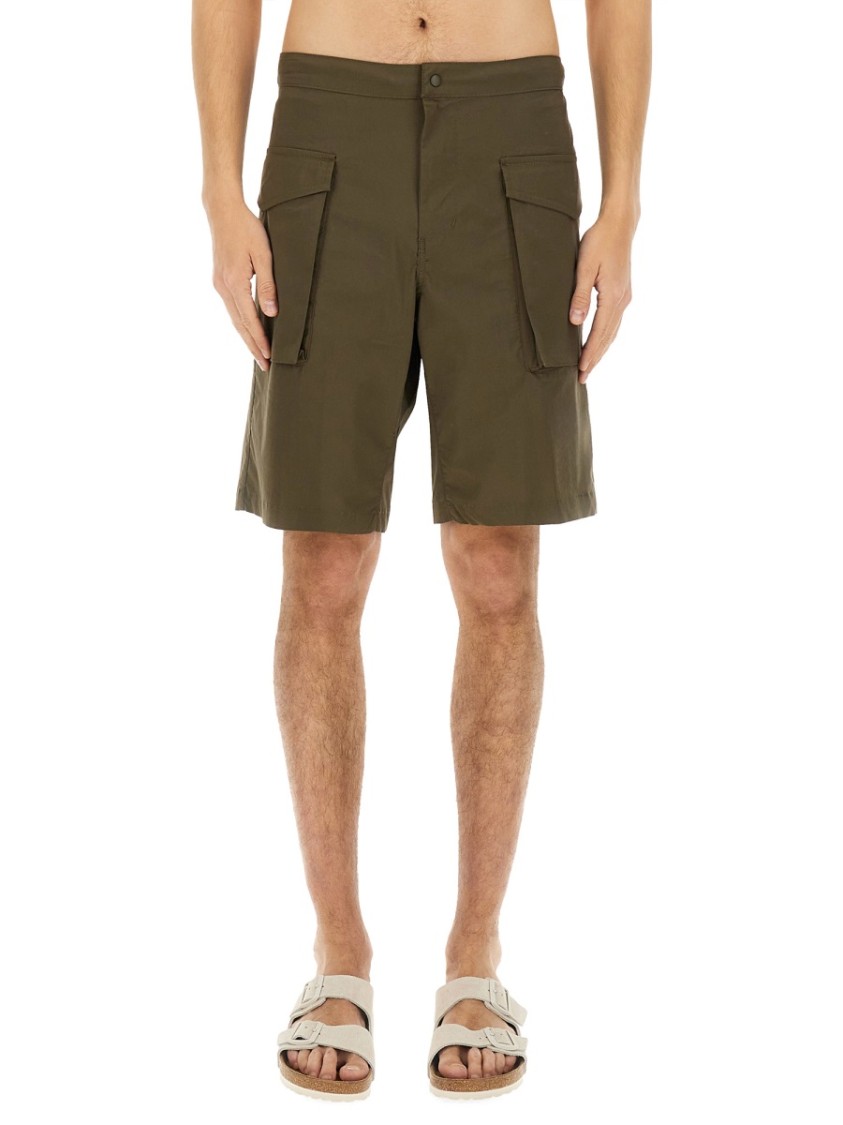 Shop Aspesi "lou" Bermuda Shorts In Neutrals