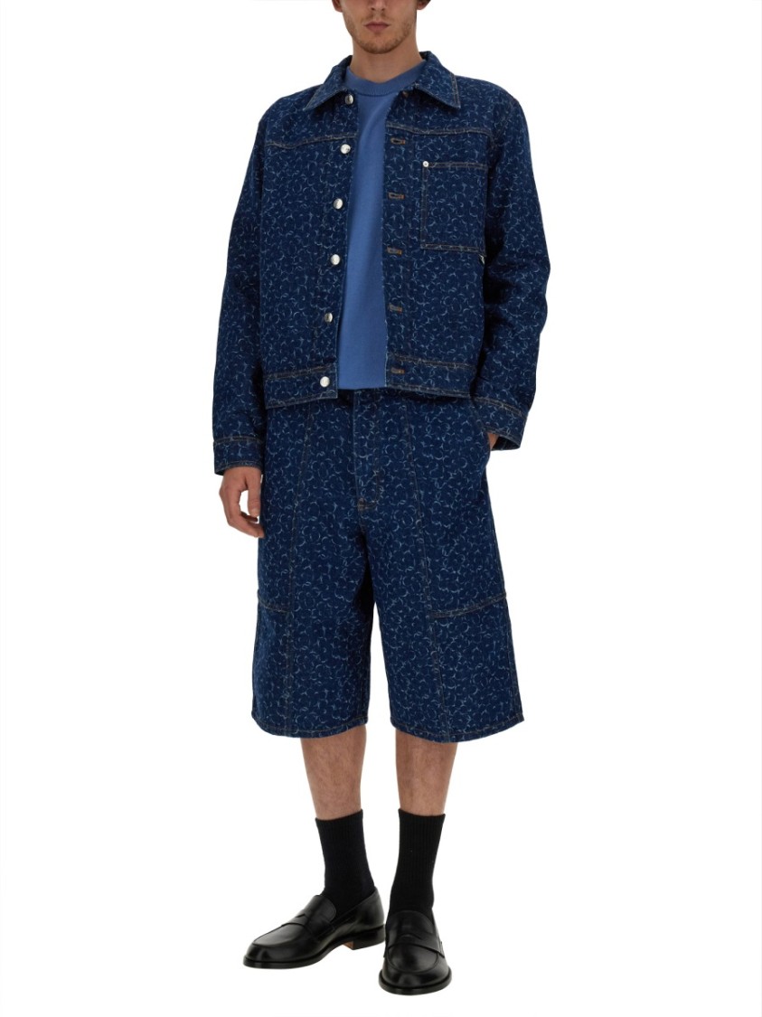 Maison Kitsuné Signature Fox-motif Knitted Jumper In Blue