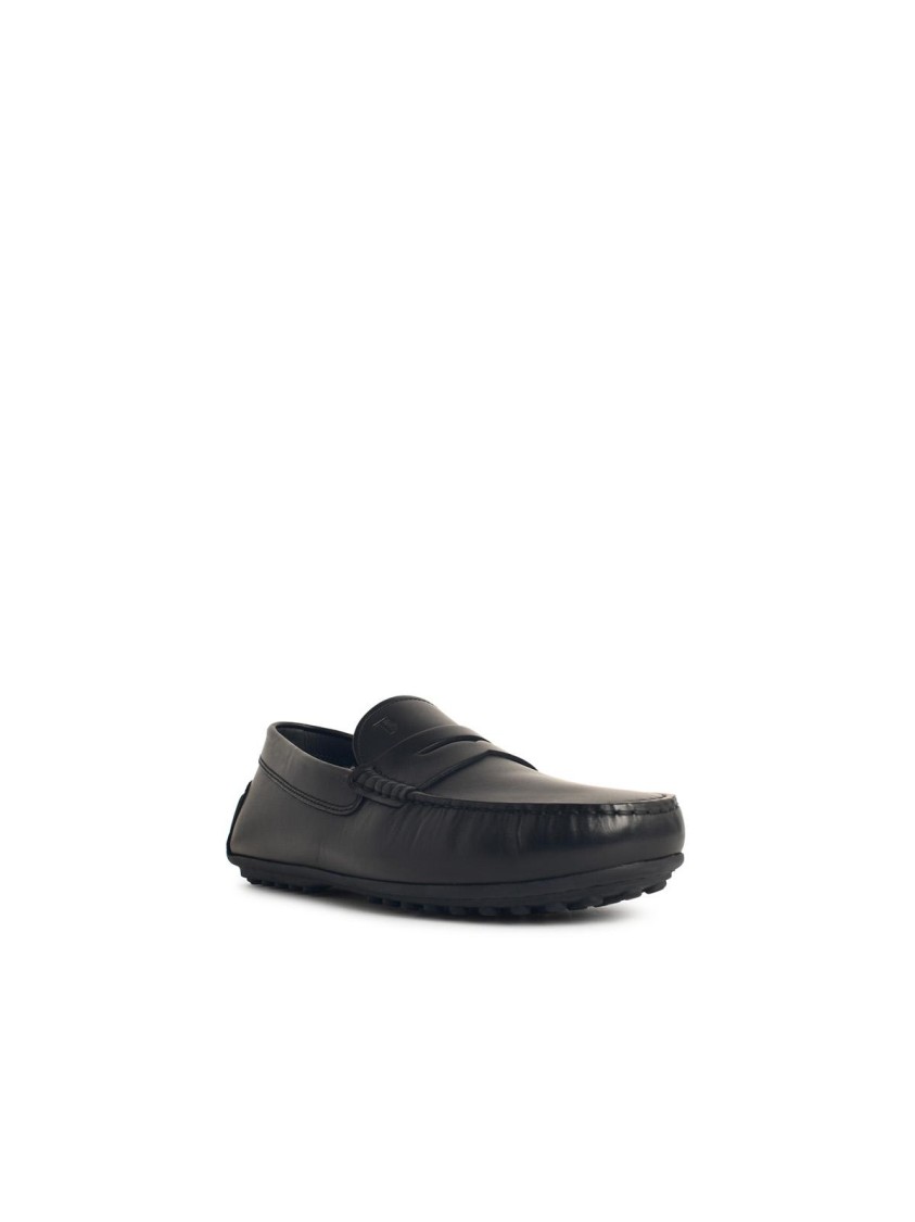 Tod's Penny Strap Round Toe Loafers In Black