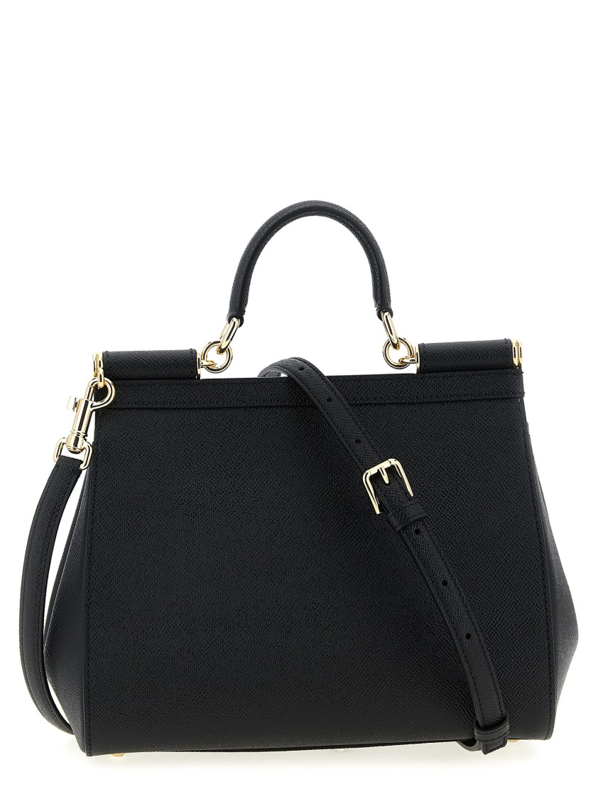 Dolce & Gabbana Sicily Grande Leather Handbag In Black