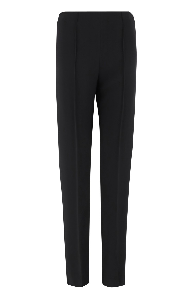 Giorgio Armani Tailored Stretch Viscose Pants With Pleated Detailing In Black