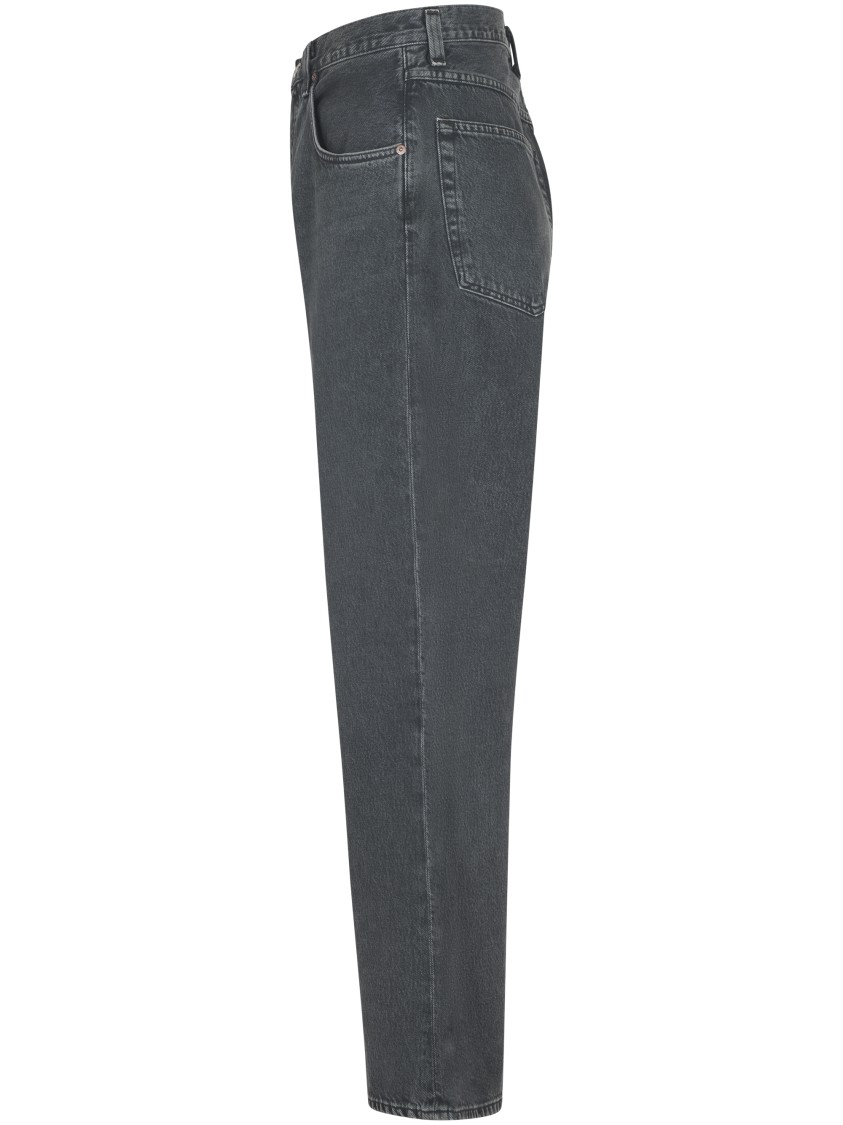 Agolde Wide-leg Trousers With Vintage Finish In Black