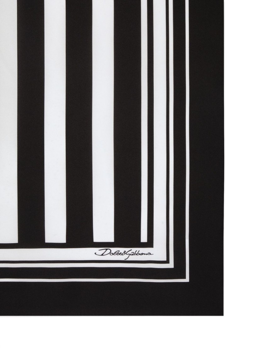 Dolce & Gabbana Vertical Stripe Print Scarf With Finished Edge
