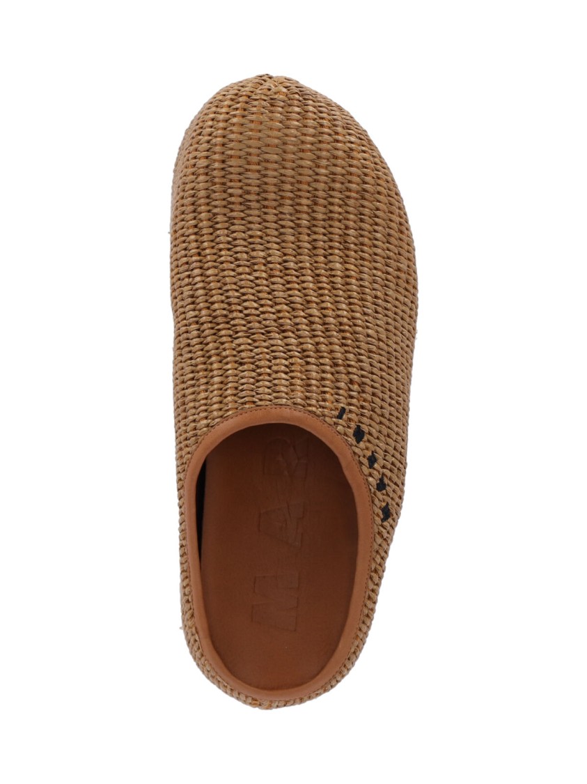 Marni Heel Sandals With Woven Texture Platform