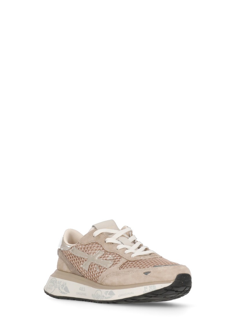Premiata Low Top Sneakers With Mesh And Metallic