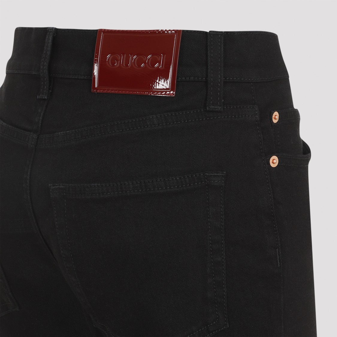Shop Gucci Black High-waisted Flared Jeans