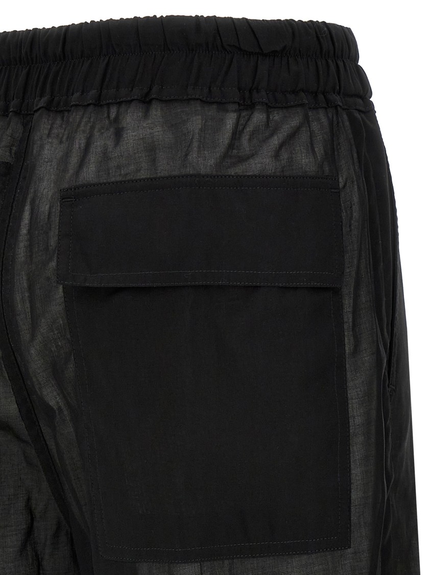 Rick Owens Wide-leg Cotton Muslin Pants With Drawstring Waist In Black