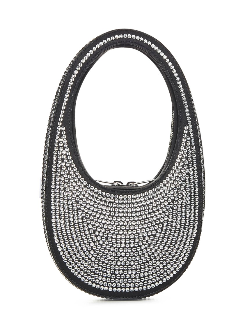 Shop Coperni Black Handbag With Crystal Appliques