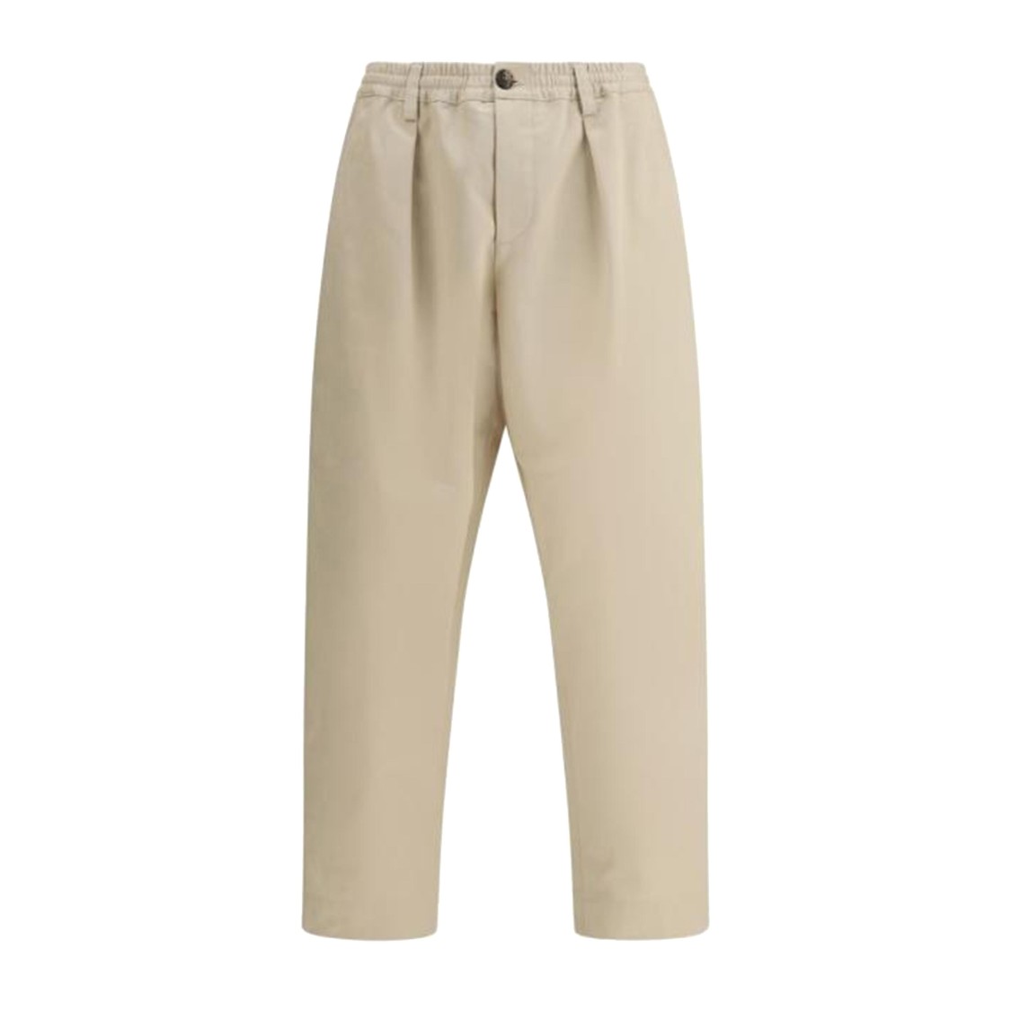 Shop Marni High-waisted Tapered Trousers In Woven Cotton