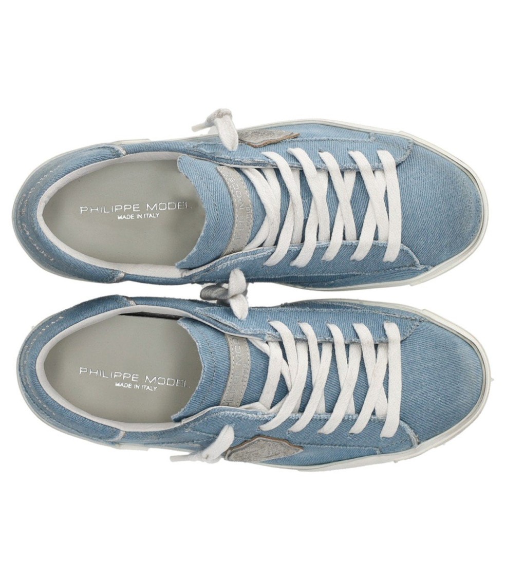 Philippe Model Prsx Low Denim Bluette Sneaker In Blue