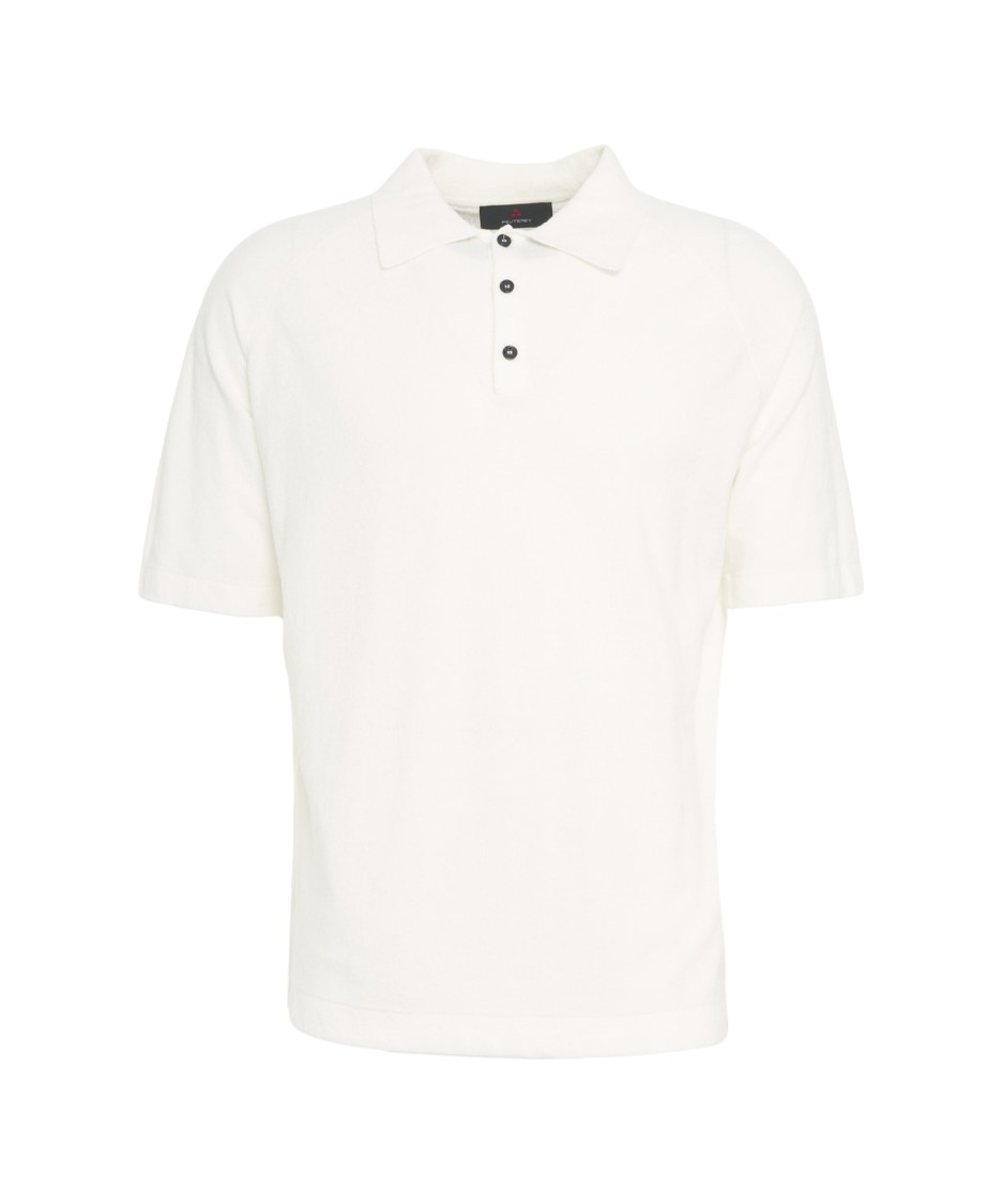 Peuterey Terry Polo Shirt With Classic Collar In White