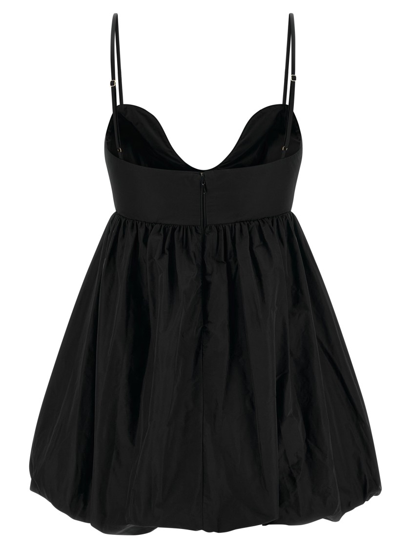 Pinko Spaghetti Strap Sweetheart Gathered Flare Dress In Black