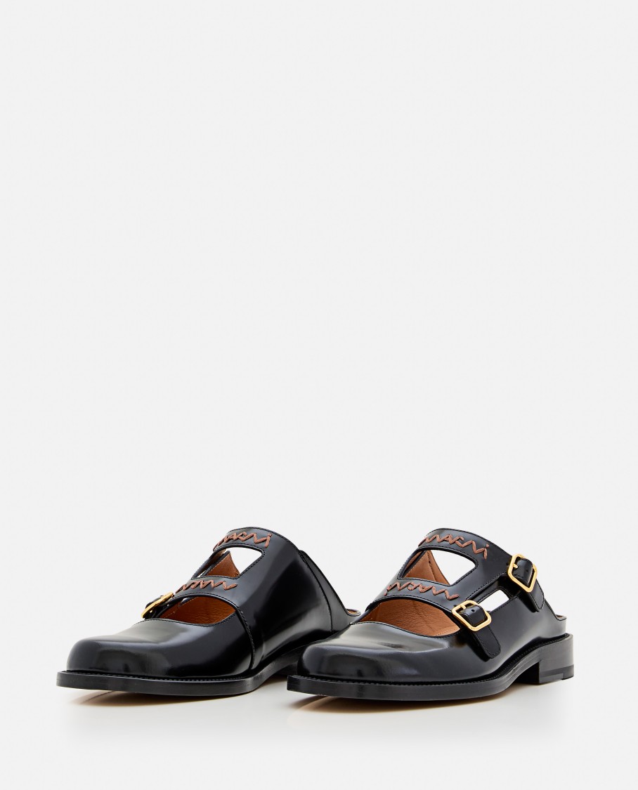 Marni Bambi 3.0 Moccasin Sabot Made Of Brushed Calfskin In Black
