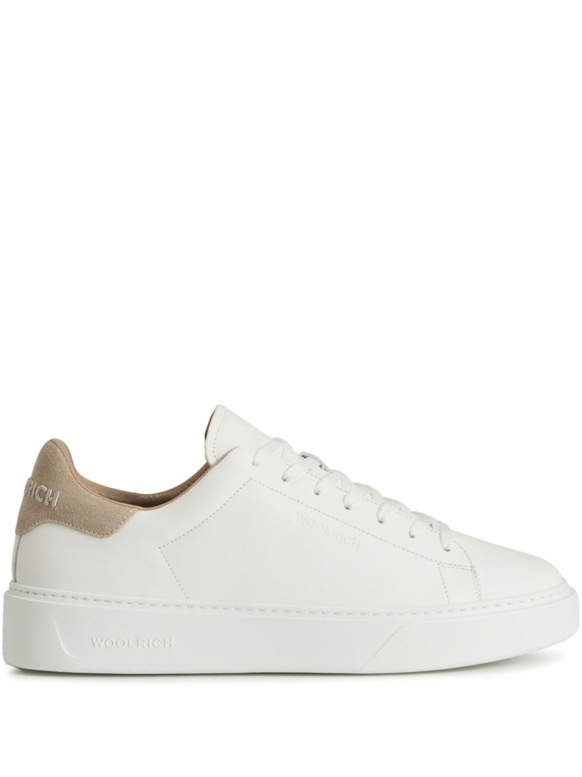 Woolrich Classic Court Sneakers With Comfortable Padded Ankle In White