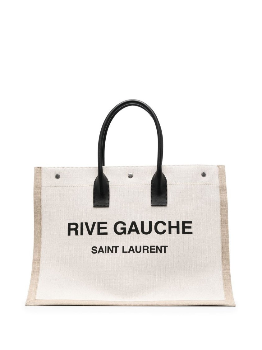 Saint Laurent Rive Gauche Shopping Tote Bag In White