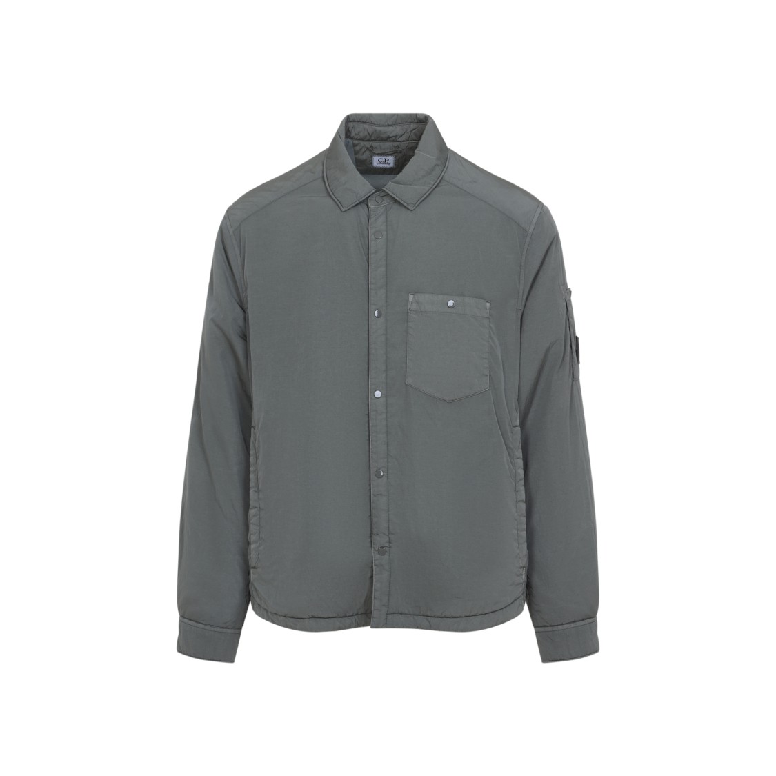C.p. Company Chrome-r Padded Grey Polyamide Overshirt In Gray
