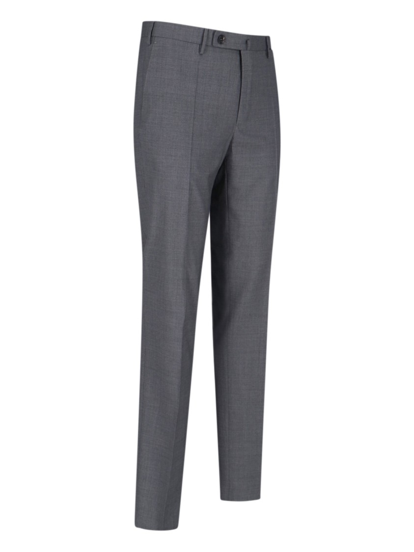 Incotex High-waisted Virgin Wool Chino Pants In Grey