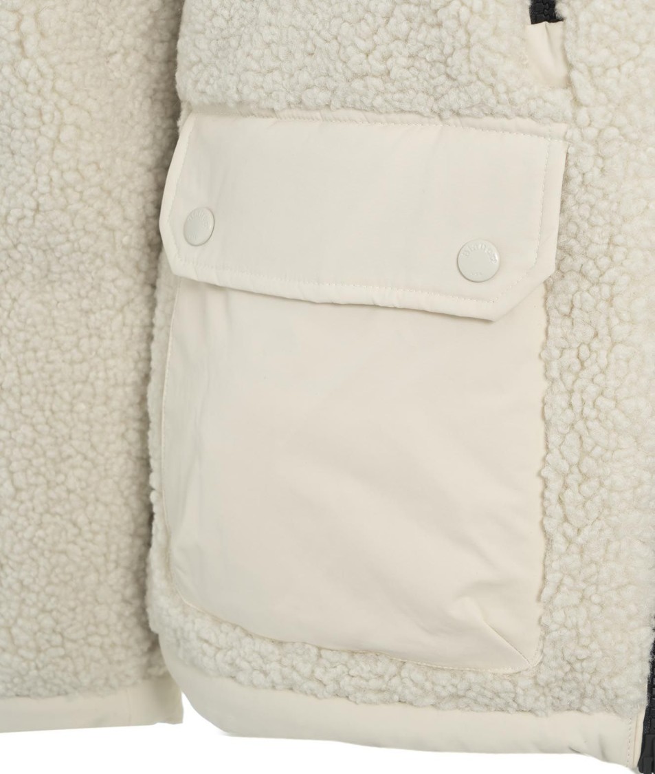 Blauer Teddy Jacket With Nylon Inserts In Neutrals