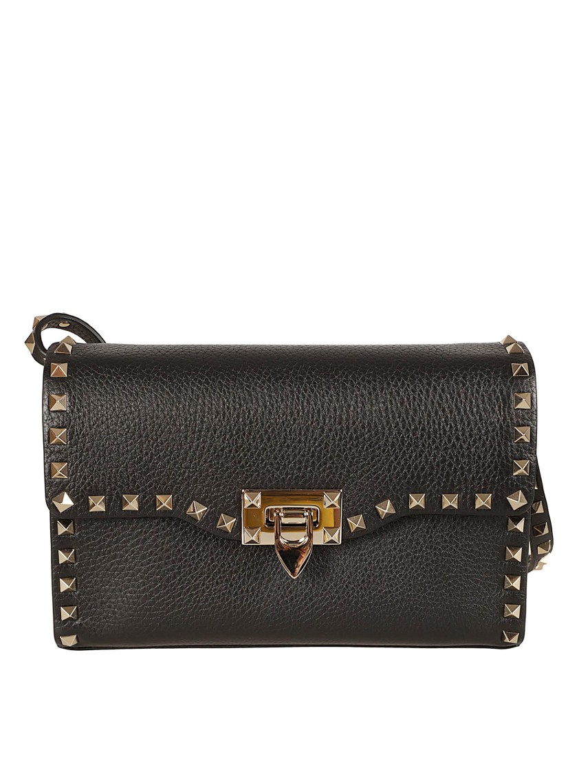 Valentino Rockstud Small Shoulder Bag In Black