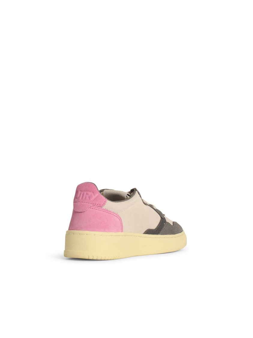 Autry Tricolor Suede Medalist Low Sneakers With Padded Collar In Multi