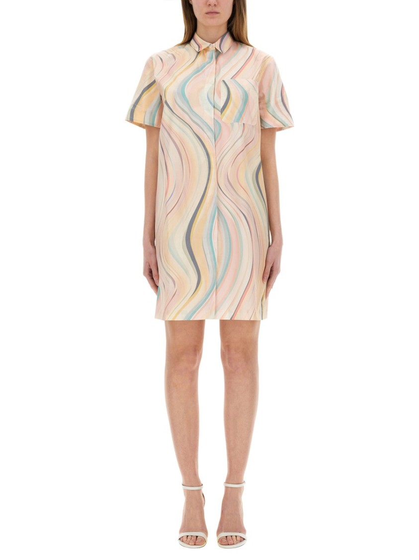 Ps By Paul Smith Ps Paul Smith Swirl Patterned Dress In Multicolor