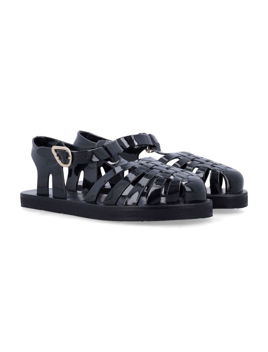 ANCIENT GREEK SANDALS ANCIENT GREEK SANDALS CLOSED-TOE FISHERMAN SANDALS WITH ANKLE STRAP