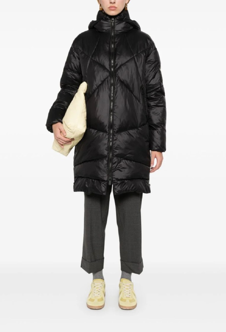 Pinko Quilted Oversized Jacket With High Collar In Black