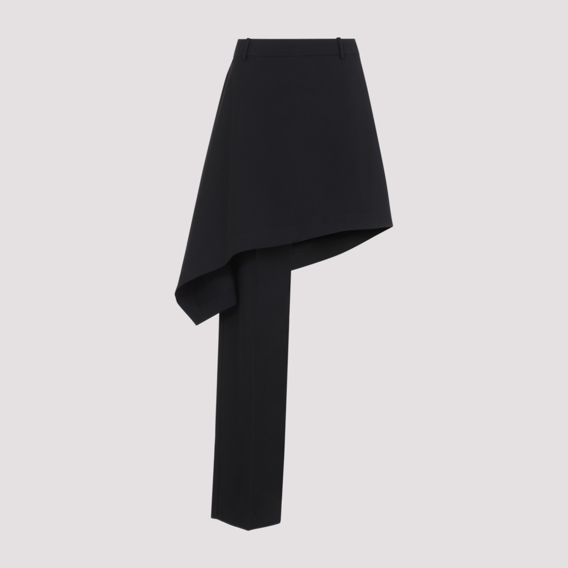 Bottega Veneta Asymmetrical Wool Skirt With Tailored Drape In Black