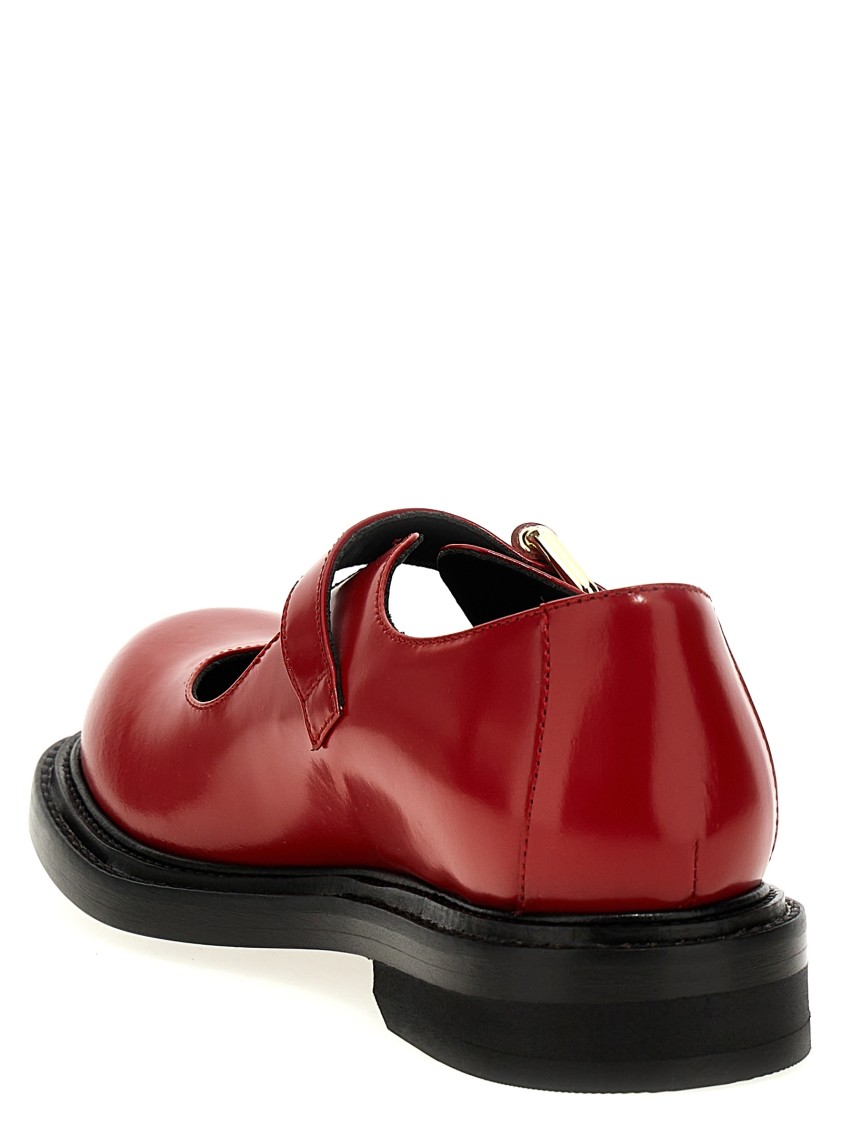 Moschino Glossy Round Toe Ballerina Shoes