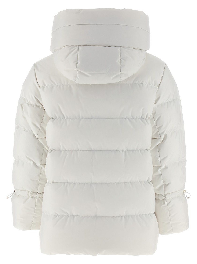 Moorer Puffer Jacket With Elegant Hood And Premium Insulation In White