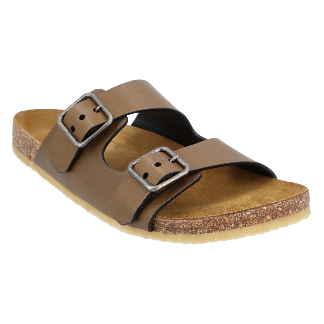 Saint Laurent Smooth Leather "jimmy" Flat Sandals In Brown