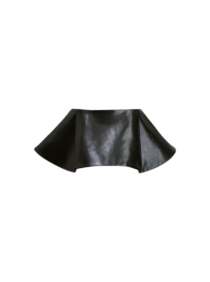 Khaite A-line Leather Mini Skirt With Distinctive Flounce Cut