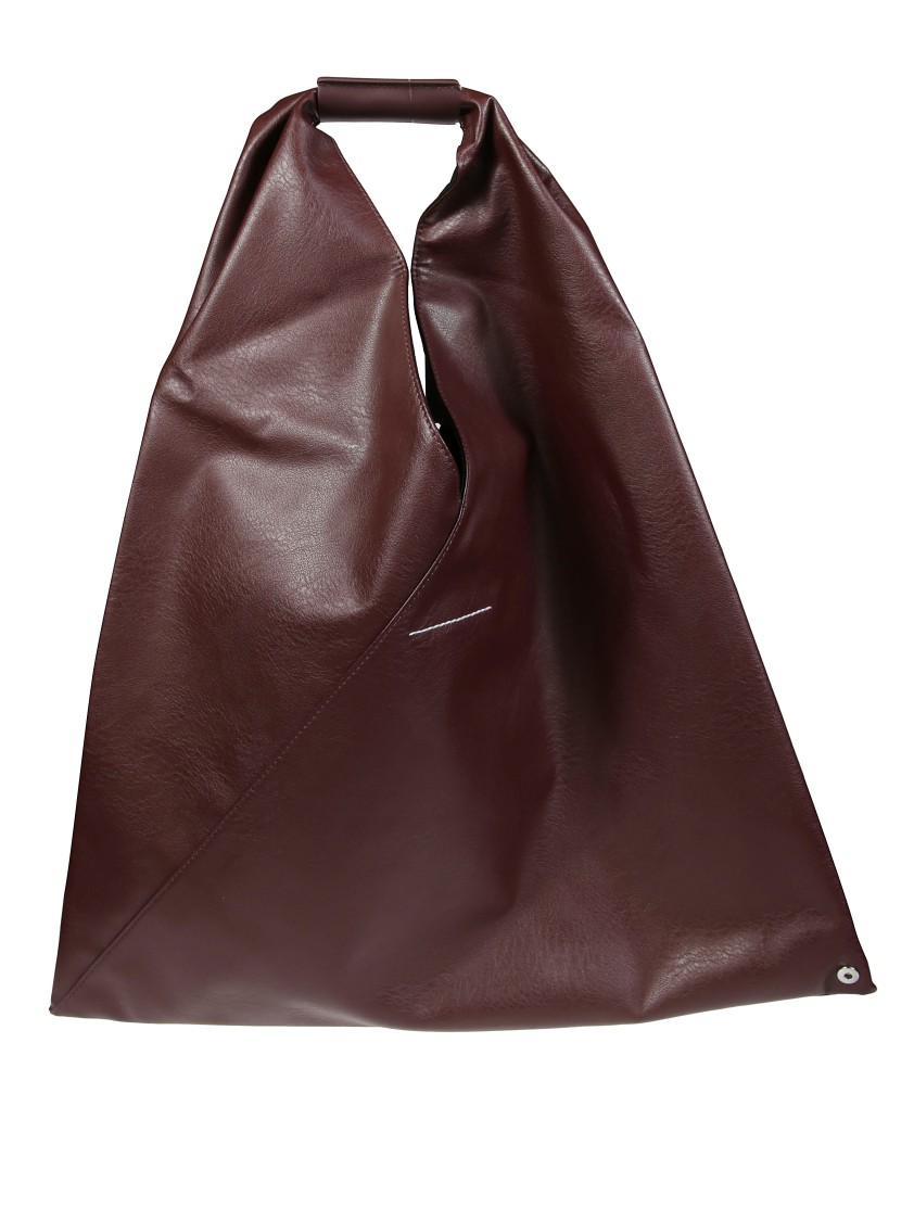 Mm6 Maison Margiela Mm6 By Maison Margiela Asymmetrical Burgundy Handbag With Structured Silhouette In Black