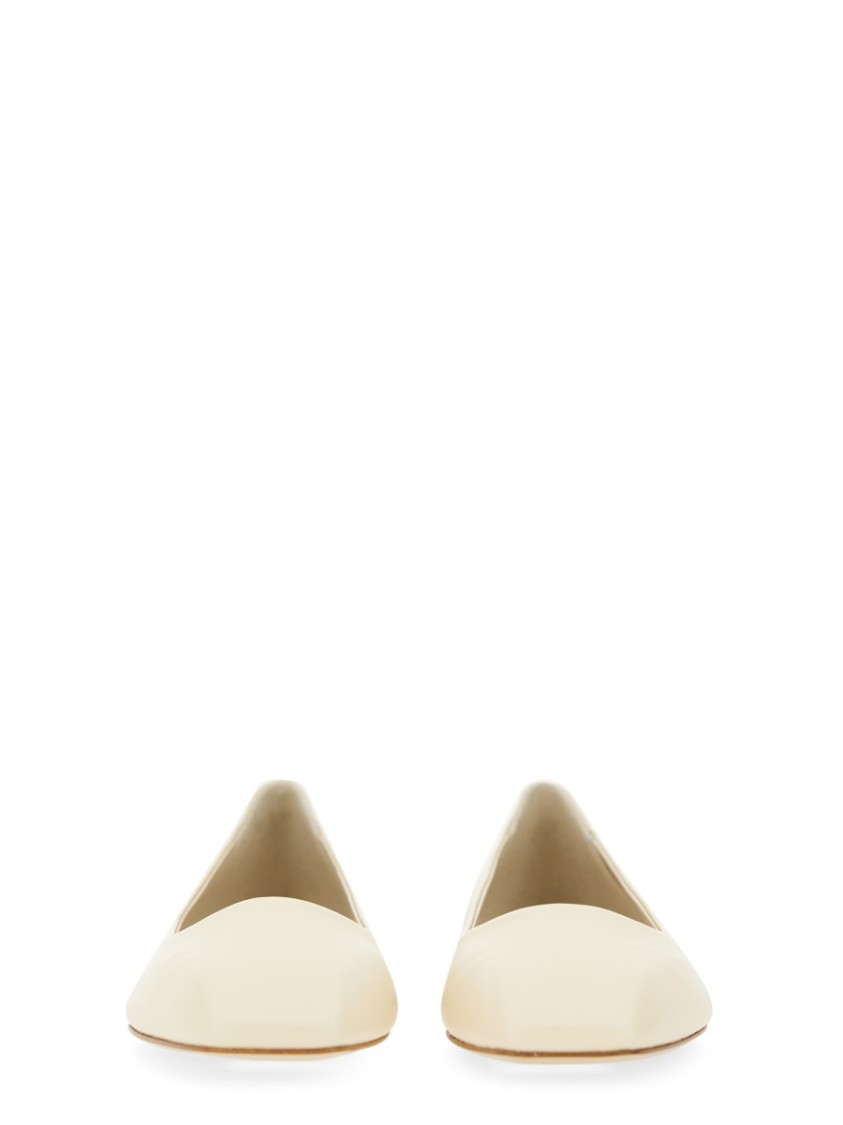 Aeyde Aeydē "ida" Dancer Nappa Leather Flats In White
