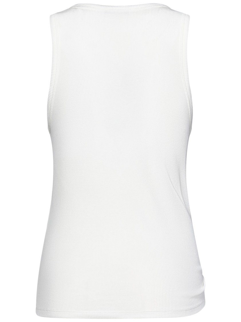 Rabanne Ring-detail Cotton-blend Jersey Tank Top In White
