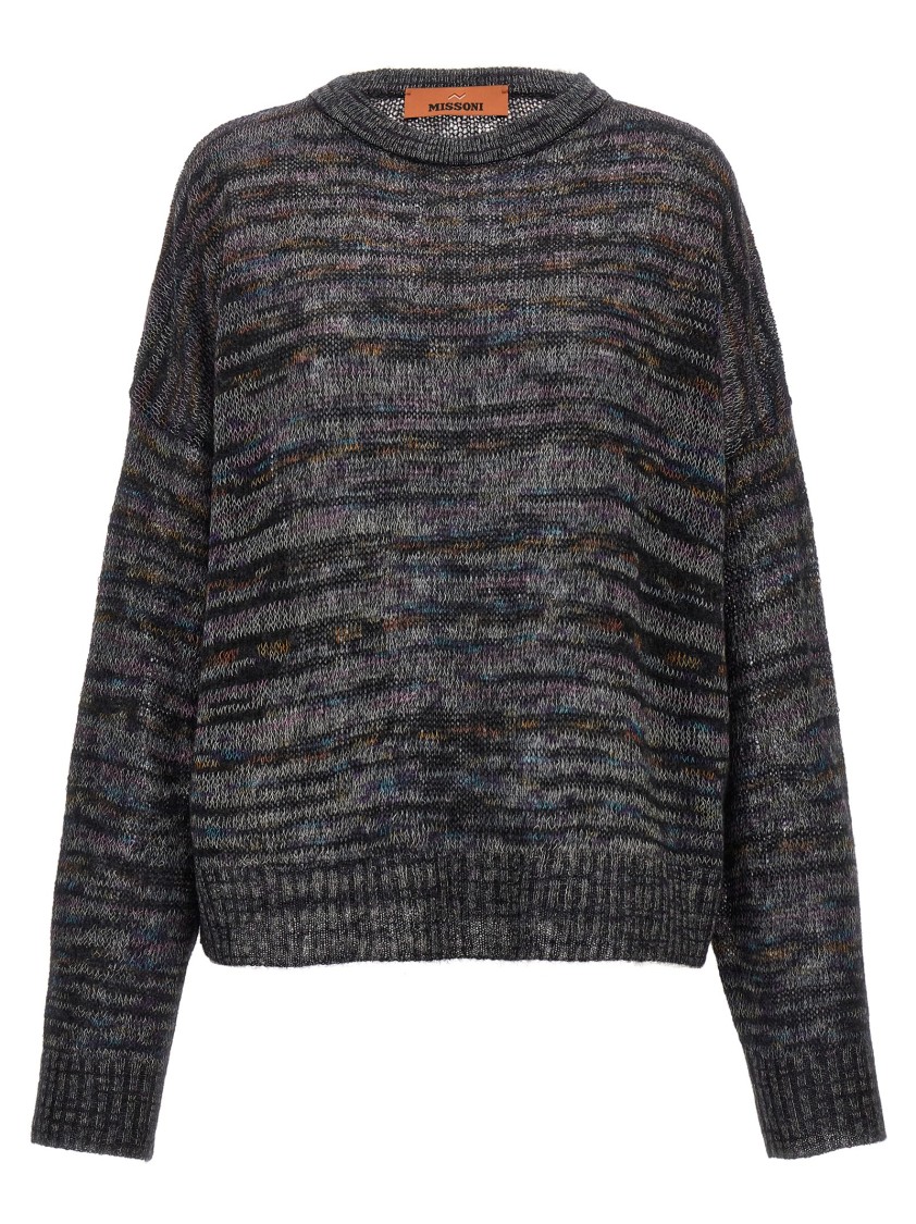 Missoni Tie-dye Pattern Knit Sweater In Gray