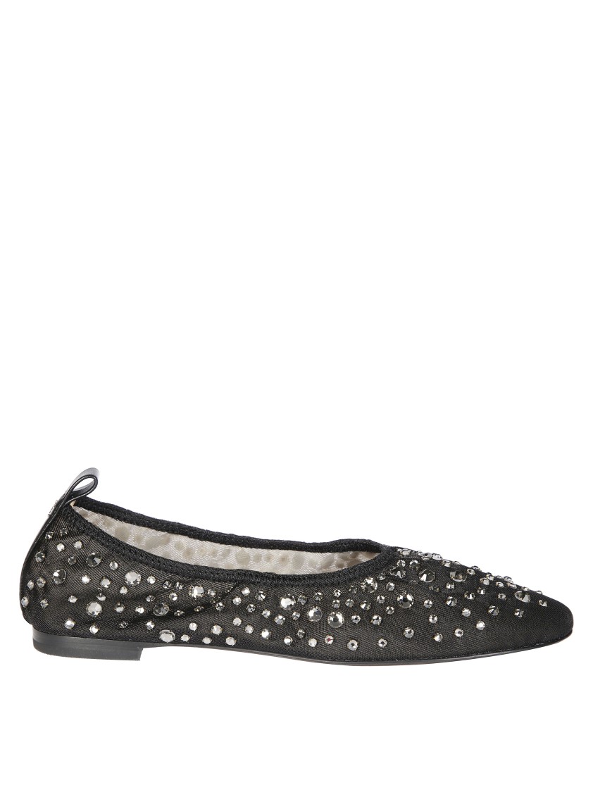Tory Burch Ballet Flats With Shimmering Rhinestones In Black