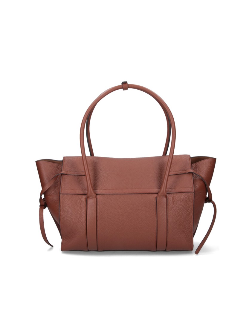 Mulberry Textured Finish Tote Bag With Top Handle
