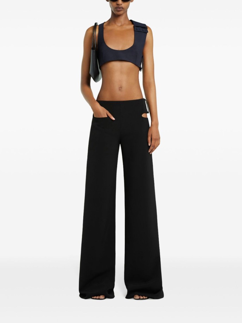 Courrèges Wide-leg Black Trousers In Black