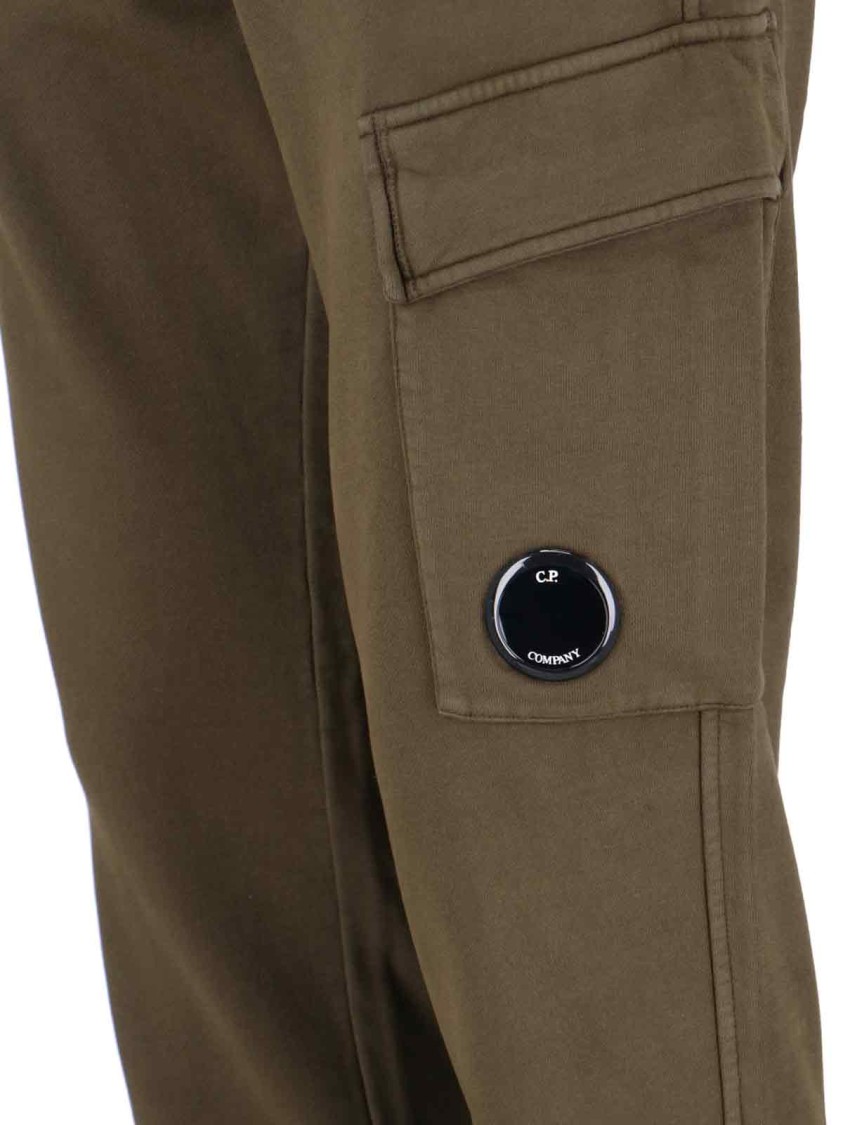 C.p. Company Cargo Pocket Drawstring Waist Ribbed Cuffs Trousers In Green