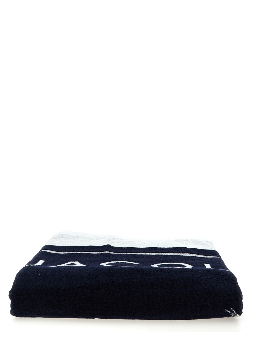 Jacquemus Cruise Towel With Embroidered Palm Tree And Star Motif In Blue