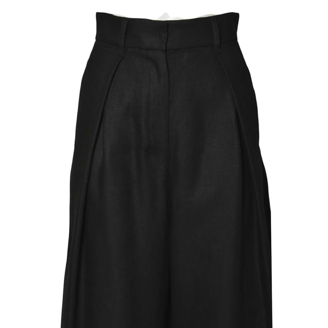 Shop Max Mara Jane Wide Trousers In Black Linen