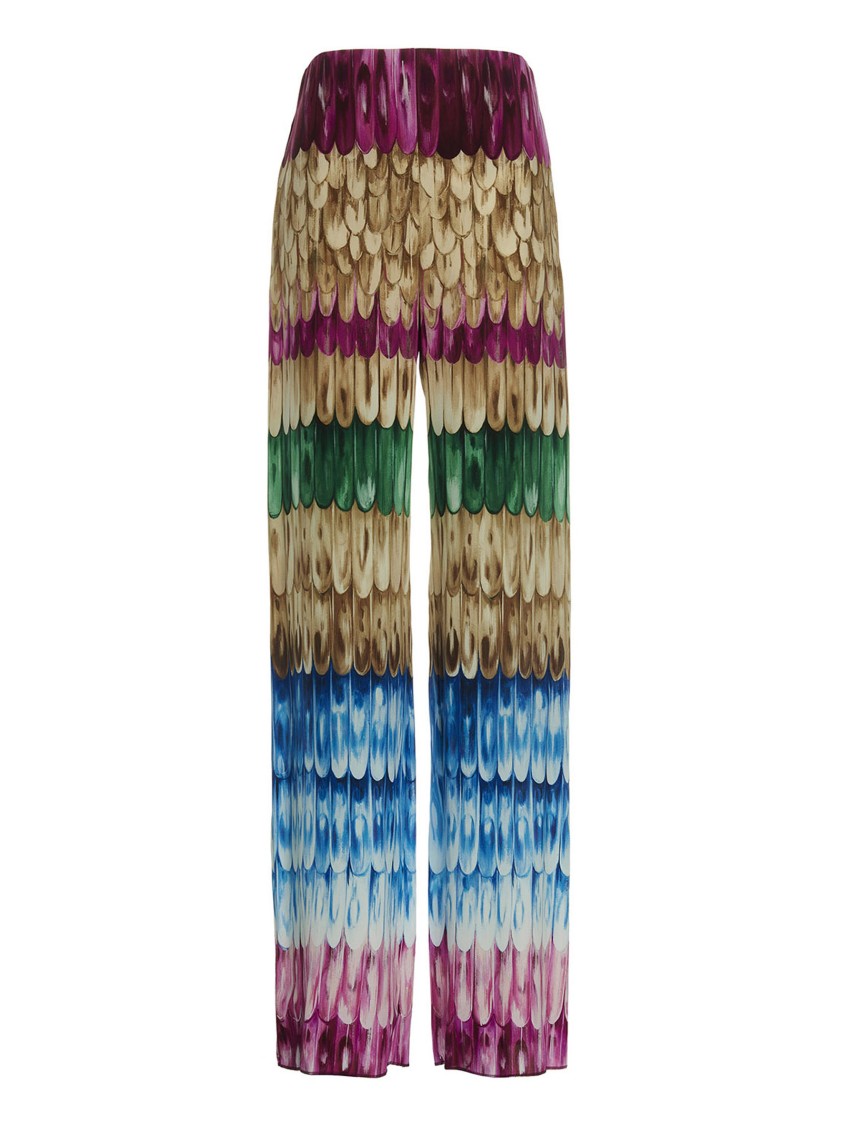 Valentino Garavani Silk Pants With Unique Scale Print In Multi