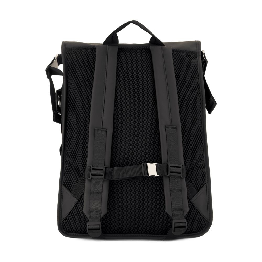 Rains Trail Cord Rolltop Backpack W3 - Synthetic - Black In Black