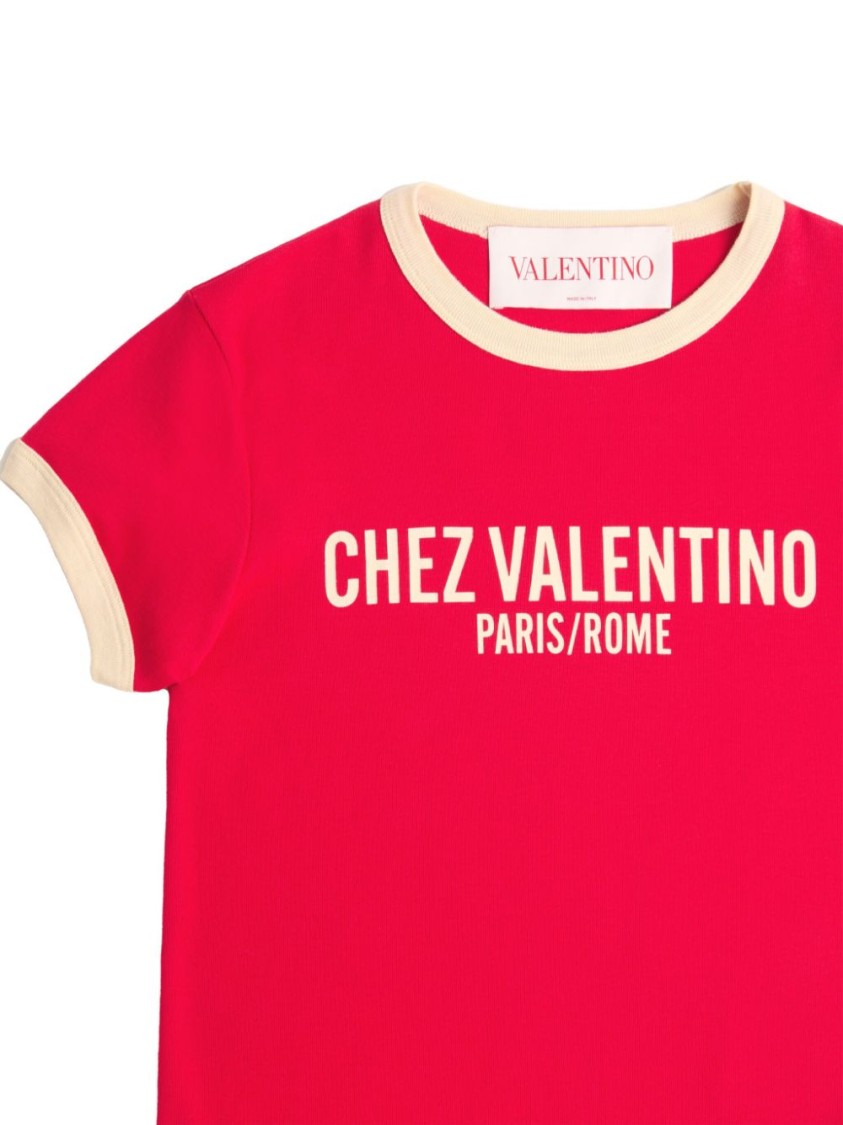 Shop Valentino Red Cotton T-shirt