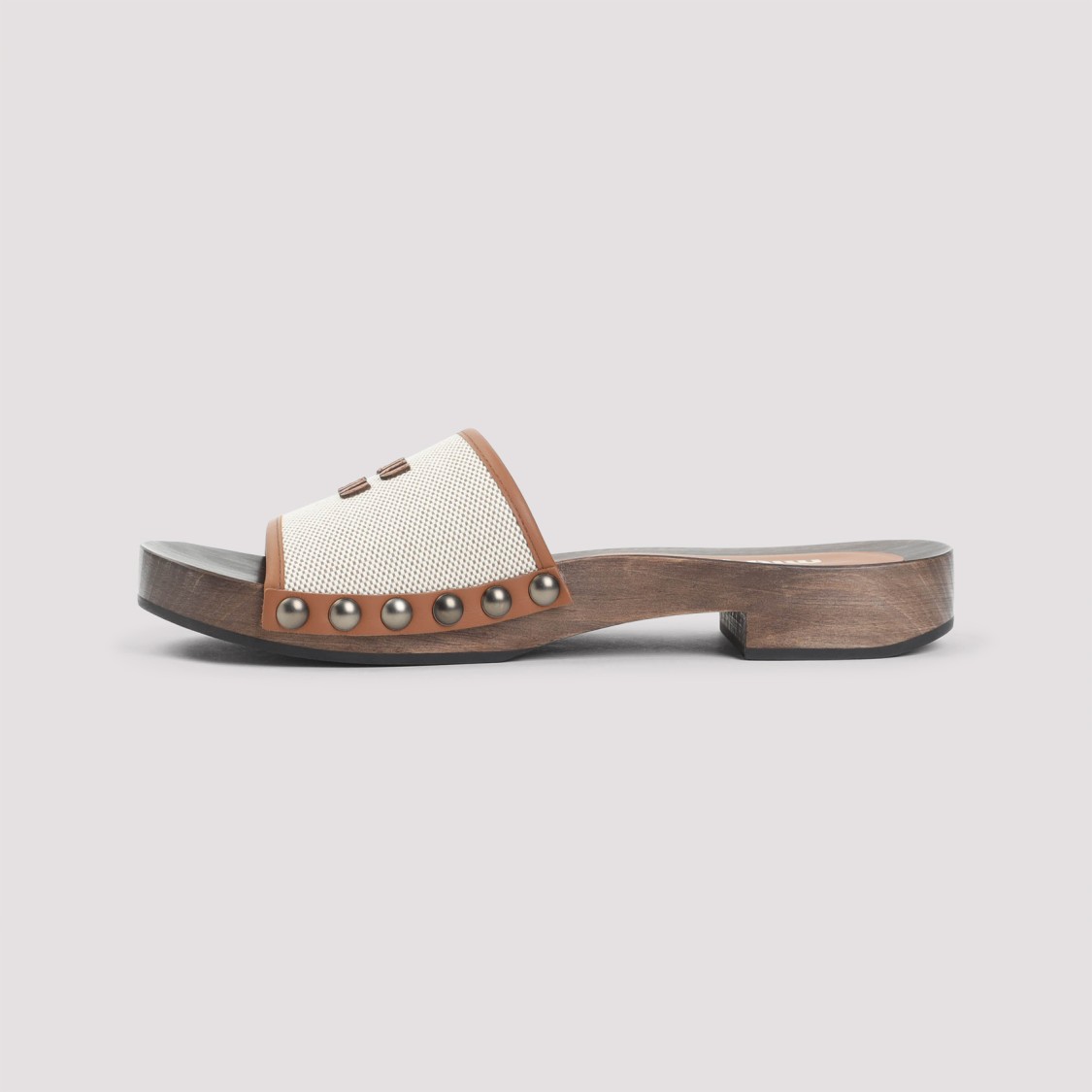 Miu Miu Brown Logo Sandals