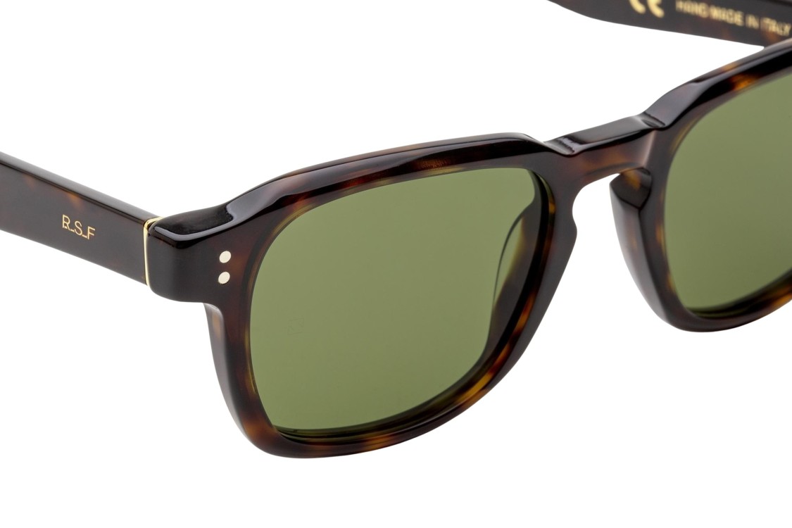 RETROSUPERFUTURE RETROSUPERFUTURE TORTOISESHELL SQUARE FRAME SUNGLASSES WITH GREEN LENSES