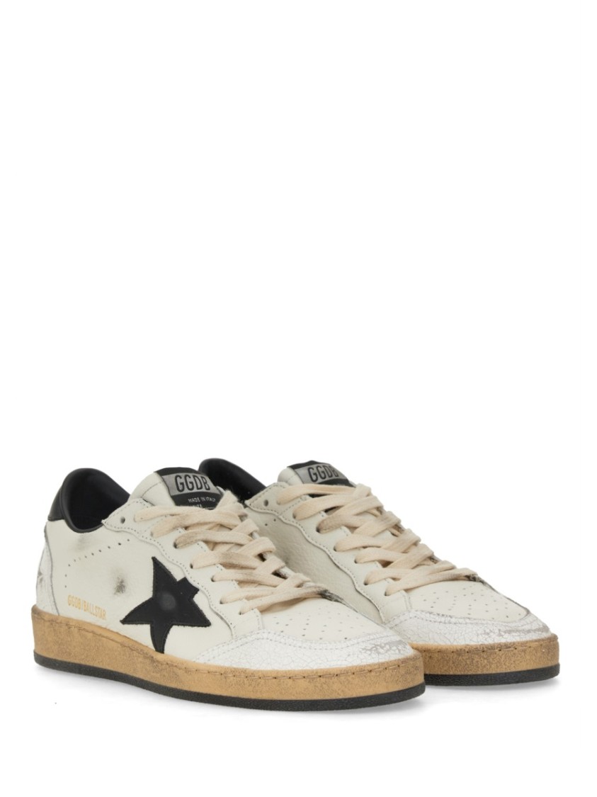 Golden Goose Ballstar Nappa Upper Leather Star And Heel Crack Toe And Spur In Brown